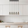 Industrial Chandelier, Black & Antique Finish, 85 x 16 x 115 cm | Metal Body, Adjustable Height, 5 x E27 Socket | Modern Lighting for Home & Office