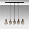 Industrial Chandelier, Black & Antique Finish, 85 x 16 x 115 cm | Metal Body, Adjustable Height, 5 x E27 Socket | Modern Lighting for Home & Office