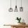 Industrial Chandelier with Metal Body, Adjustable Height 49-129 cm, Black & Antique Finish, 3 x E27 Sockets, Perfect for Modern Home Decor