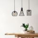 Industrial Chandelier with Metal Body, Adjustable Height 49-129 cm, Black & Antique Finish, 3 x E27 Sockets, Perfect for Modern Home Decor