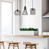 Industrial Chandelier with Metal Body, Adjustable Height 49-129 cm, Black & Antique Finish, 3 x E27 Sockets, Perfect for Modern Home Decor