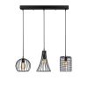 Industrial Chandelier with Metal Body, Adjustable Height 49-129 cm, Black & Antique Finish, 3 x E27 Sockets, Perfect for Modern Home Decor