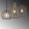 Elegant Copper Chandelier, Adjustable Height 91 x 25 x 49-129 cm, Metal Body, 3 x E27 Sockets, Antique Finish, Perfect for Modern Spaces
