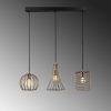 Elegant Copper Chandelier, Adjustable Height 91 x 25 x 49-129 cm, Metal Body, 3 x E27 Sockets, Antique Finish, Perfect for Modern Spaces
