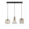 Elegant Copper Chandelier, Adjustable Height 91 x 25 x 49-129 cm, Metal Body, 3 x E27 Sockets, Antique Finish, Perfect for Modern Spaces
