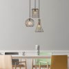 Elegant Copper Chandelier, Adjustable Height 52 x 41 x 49-129 cm, Metal Body & Base, 3 x E27 Sockets, Antique Finish, Perfect for Modern Spaces