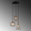 Elegant Copper Chandelier, Adjustable Height 52 x 41 x 49-129 cm, Metal Body & Base, 3 x E27 Sockets, Antique Finish, Perfect for Modern Spaces