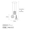 Elegant Copper Chandelier, Adjustable Height 52 x 41 x 49-129 cm, Metal Body & Base, 3 x E27 Sockets, Antique Finish, Perfect for Modern Spaces