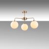 Elegant Copper Chandelier, 56 x 56 x 43 cm, Adjustable Height, Metal Body & Glass Cap, 3 x E14 Socket, Vintage Scandinavian Design, Bulb Not Included