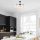 Modern Industrial Chandelier, Black & Cream, 56 x 56 x 43 cm | Metal Body, Adjustable Height, 3 x E14 Socket | Stylish Lighting for Home & Office