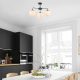 Modern Industrial Chandelier, Black & Cream, 56 x 56 x 43 cm | Metal Body, Adjustable Height, 3 x E14 Socket | Stylish Lighting for Home & Office
