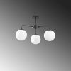 Modern Industrial Chandelier, Black & Cream, 56 x 56 x 43 cm | Metal Body, Adjustable Height, 3 x E14 Socket | Stylish Lighting for Home & Office