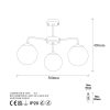 Modern Industrial Chandelier, Black & Cream, 56 x 56 x 43 cm | Metal Body, Adjustable Height, 3 x E14 Socket | Stylish Lighting for Home & Office