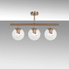 Elegant Vintage Chandelier, Metal Body & Glass Cap, 60 x 15 cm, 40 cm Height | 3 x E14 Socket, Copper Finish | Perfect for Modern Glam & Scandinavian Decor