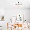 Modern Chandelier with Metal Body & Glass Cap, Black & Cream, 60 x 15 cm | 3 x E27 Socket, IP20 | Stylish Industrial & Scandinavian Design for Home