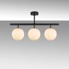 Modern Chandelier with Metal Body & Glass Cap, Black & Cream, 60 x 15 cm | 3 x E27 Socket, IP20 | Stylish Industrial & Scandinavian Design for Home
