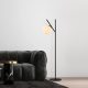 Modern Floor Lamp with Metal Body & Glass Cap, Black & Cream, 31 x 45 x 152 cm | E14 Socket, 40W Max, 200 cm Cable | Stylish Industrial & Scandinavian Design