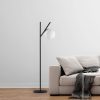 Modern Floor Lamp with Metal Body & Glass Cap, Black & Cream, 31 x 45 x 152 cm | E14 Socket, 40W Max, 200 cm Cable | Stylish Industrial & Scandinavian Design