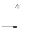 Modern Floor Lamp with Metal Body & Glass Cap, Black & Cream, 31 x 45 x 152 cm | E14 Socket, 40W Max, 200 cm Cable | Stylish Industrial & Scandinavian Design