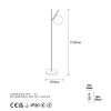 Modern Floor Lamp with Metal Body & Glass Cap, Black & Cream, 31 x 45 x 152 cm | E14 Socket, 40W Max, 200 cm Cable | Stylish Industrial & Scandinavian Design
