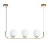 Elegant Gold Chandelier, Adjustable Height 20-110 cm, Metal Body, 3 x E14 Sockets, 15 cm Cap Diameter, Perfect for Modern Spaces, IP24 Rated.