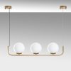 Elegant Gold Chandelier, Adjustable Height 20-110 cm, Metal Body, 3 x E14 Sockets, 15 cm Cap Diameter, Perfect for Modern Spaces, IP24 Rated.