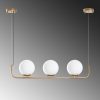 Elegant Gold Chandelier, Adjustable Height 20-110 cm, Metal Body, 3 x E14 Sockets, 15 cm Cap Diameter, Perfect for Modern Spaces, IP24 Rated.