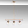 Elegant Vintage Chandelier, Copper Metal Body, 60 x 15 cm, Adjustable Height 43-87 cm, 3 x E14 Socket, Perfect for Modern Glam & Scandinavian Decor