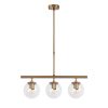 Elegant Vintage Chandelier, Copper Metal Body, 60 x 15 cm, Adjustable Height 43-87 cm, 3 x E14 Socket, Perfect for Modern Glam & Scandinavian Decor