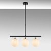 Modern Industrial Chandelier, Black & Antique White, 60 x 15 cm | Adjustable Height 43-87 cm | Metal Body, Glass Cap, 3 x E14 Socket | Stylish Lighting for Home