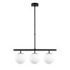 Modern Industrial Chandelier, Black & Antique White, 60 x 15 cm | Adjustable Height 43-87 cm | Metal Body, Glass Cap, 3 x E14 Socket | Stylish Lighting for Home