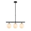 Modern Industrial Chandelier, Black & Antique White, 60 x 15 cm | Adjustable Height 43-87 cm | Metal Body, Glass Cap, 3 x E14 Socket | Stylish Lighting for Home