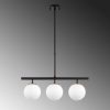 Modern Industrial Chandelier, Black & Antique White, 60 x 15 cm | Adjustable Height 43-87 cm | Metal Body, Glass Cap, 3 x E14 Socket | Stylish Lighting for Home