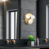 Modern Gold Wall Lamp, Metal Body with Glass Cap, 37 x 44 x 45 cm | 3 x E14 Socket, Max 40W | Elegant Scandinavian Design for Home & Hotel