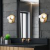 Modern Gold Wall Lamp, Metal Body with Glass Cap, 37 x 44 x 45 cm | 3 x E14 Socket, Max 40W | Elegant Scandinavian Design for Home & Hotel