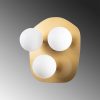 Modern Gold Wall Lamp, Metal Body with Glass Cap, 37 x 44 x 45 cm | 3 x E14 Socket, Max 40W | Elegant Scandinavian Design for Home & Hotel