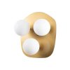 Modern Gold Wall Lamp, Metal Body with Glass Cap, 37 x 44 x 45 cm | 3 x E14 Socket, Max 40W | Elegant Scandinavian Design for Home & Hotel