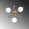 Elegant Copper Chandelier, 40 x 40 x 23 cm, Metal Body with Glass Cap, Vintage Design, 3 x G9 Socket (Bulb Not Included), Perfect for Modern & Scandinavian Decor