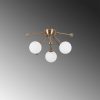 Elegant Copper Chandelier, 40 x 40 x 23 cm, Metal Body with Glass Cap, Vintage Design, 3 x G9 Socket (Bulb Not Included), Perfect for Modern & Scandinavian Decor