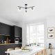 Opviq, 942FLG1101, Modern Industrial Chandelier, Black & Antique Finish, 70 x 70 cm, 39 cm Height | Metal Body, Glass Cap | Stylish Lighting for Home & Office