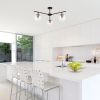 Opviq, 942FLG1101, Modern Industrial Chandelier, Black & Antique Finish, 70 x 70 cm, 39 cm Height | Metal Body, Glass Cap | Stylish Lighting for Home & Office