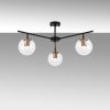 Opviq, 942FLG1101, Modern Industrial Chandelier, Black & Antique Finish, 70 x 70 cm, 39 cm Height | Metal Body, Glass Cap | Stylish Lighting for Home & Office
