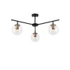Opviq, 942FLG1101, Modern Industrial Chandelier, Black & Antique Finish, 70 x 70 cm, 39 cm Height | Metal Body, Glass Cap | Stylish Lighting for Home & Office