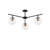 Opviq, 942FLG1101, Modern Industrial Chandelier, Black & Antique Finish, 70 x 70 cm, 39 cm Height | Metal Body, Glass Cap | Stylish Lighting for Home & Office