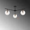 Opviq, 942FLG1101, Modern Industrial Chandelier, Black & Antique Finish, 70 x 70 cm, 39 cm Height | Metal Body, Glass Cap | Stylish Lighting for Home & Office