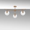 Elegant Vintage Chandelier, Metal Body & Glass Cap, 70 x 70 cm, 39 cm Height | 3 x E14 Socket, Copper Finish | Modern Glam for Home Décor