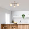 Elegant Vintage Chandelier, Metal Body & Glass Cap, 70 x 70 cm, 39 cm Height | 3 x E14 Socket, Copper Finish | Modern Glam for Home Décor