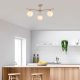 Elegant Vintage Chandelier, Metal Body & Glass Cap, 70 x 70 cm, 39 cm Height | 3 x E14 Socket, Copper Finish | Modern Glam for Home Décor