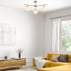 Elegant Vintage Chandelier, Metal Body & Glass Cap, 70 x 70 cm, 39 cm Height | 3 x E14 Socket, Copper Finish | Modern Glam for Home Décor