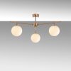 Elegant Vintage Chandelier, Metal Body & Glass Cap, 70 x 70 cm, 39 cm Height | 3 x E14 Socket, Copper Finish | Modern Glam for Home Décor
